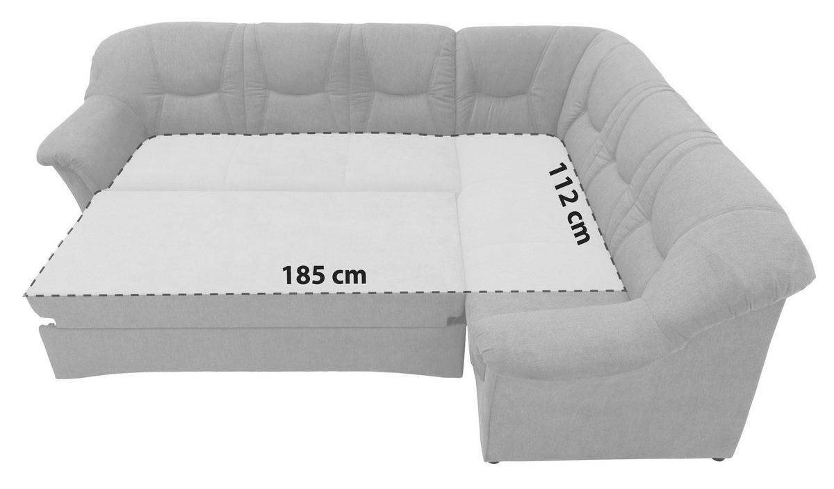 Ecksofa Sarafina - Greige/Schwarz, KONVENTIONELL, Textil (240/190cm) - MID.YOU
