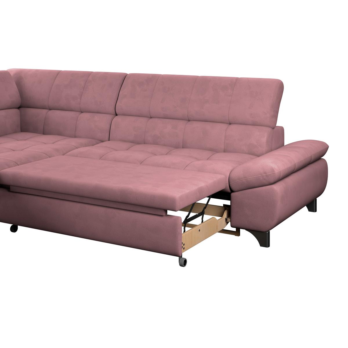 Ecksofa Gemini Rosa, B: 234 Cm - Chromfarben/Rosa, KONVENTIONELL, Textil (234/312cm)