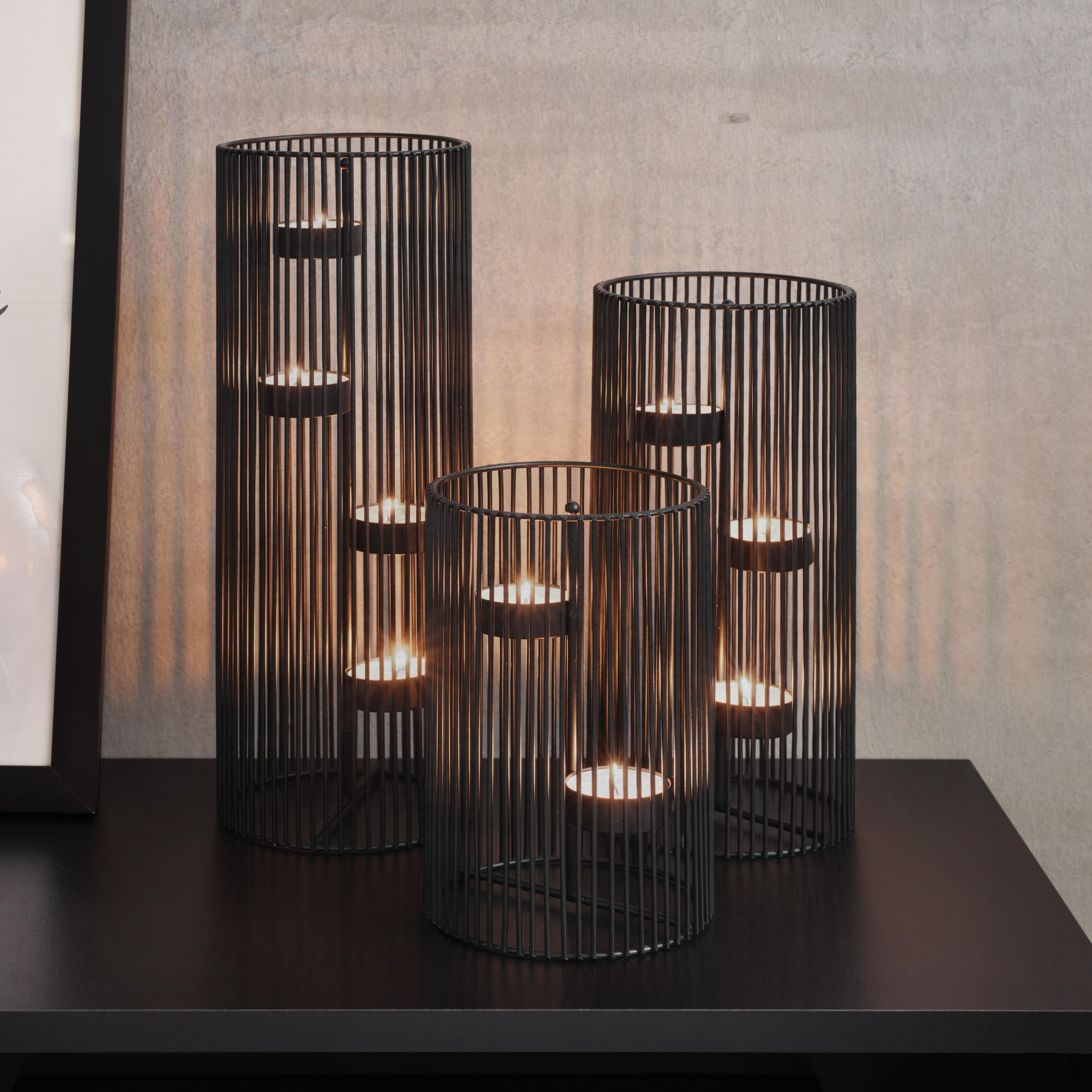 Stojan na svíčky Thea, V: 30cm - černá, Basics, kov (11/30cm) - Modern Living