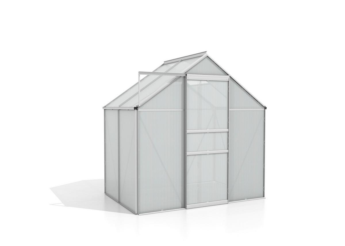 Gewächshausbausatz Comet 2500 2,5 M2 Metall/kunststoff - Alufarben, Basics, Kunststoff/Metall (195/209,5/131cm)