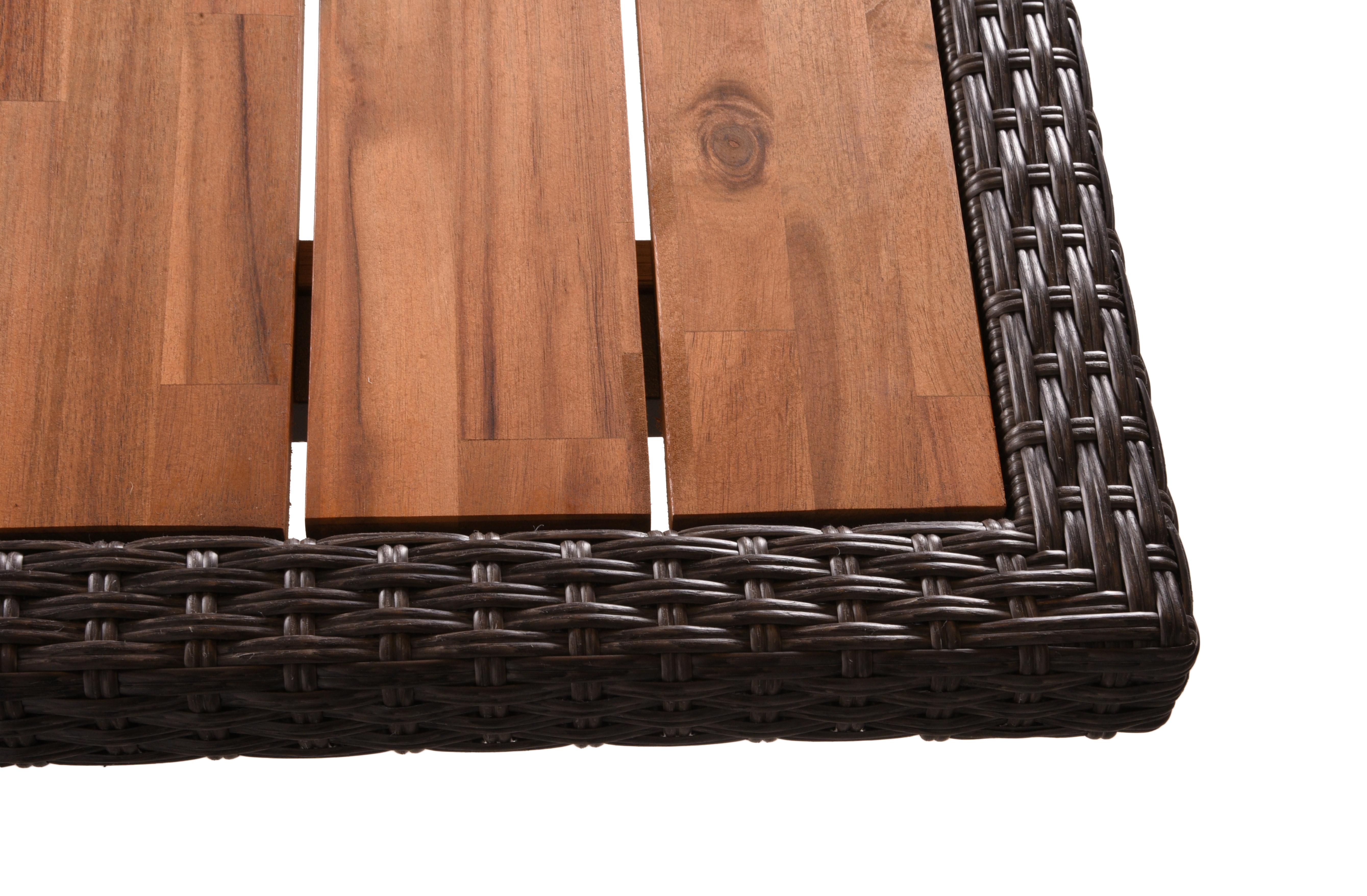 Gartentisch Braga - Schwarz, Basics, Holz/Kunststoff (180/90/75cm) - Gardenson