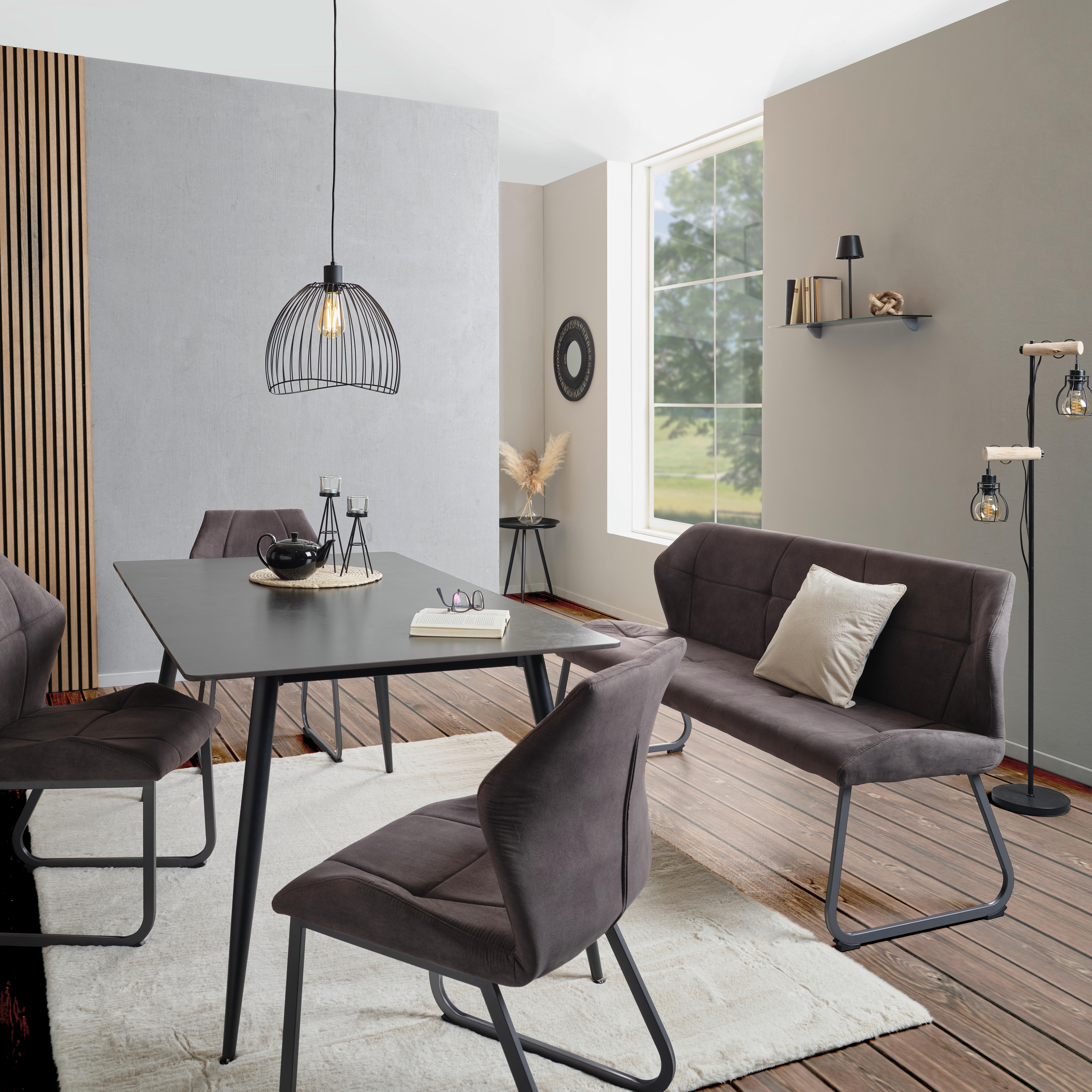 Ülőpad Rimini - szürke, Modern, textil/fém (160/86/63cm) - MID.YOU