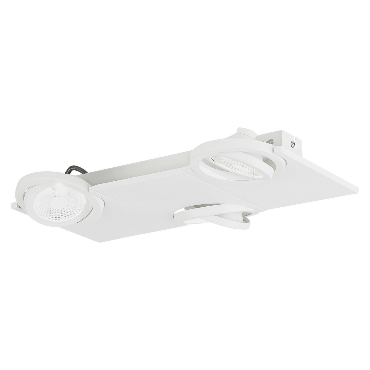 Wandleuchte Brea 3-flammig Stahl/klarglas Rechteckig - Weiß, Design, Glas/Metall (42/29/6cm) - Eglo
