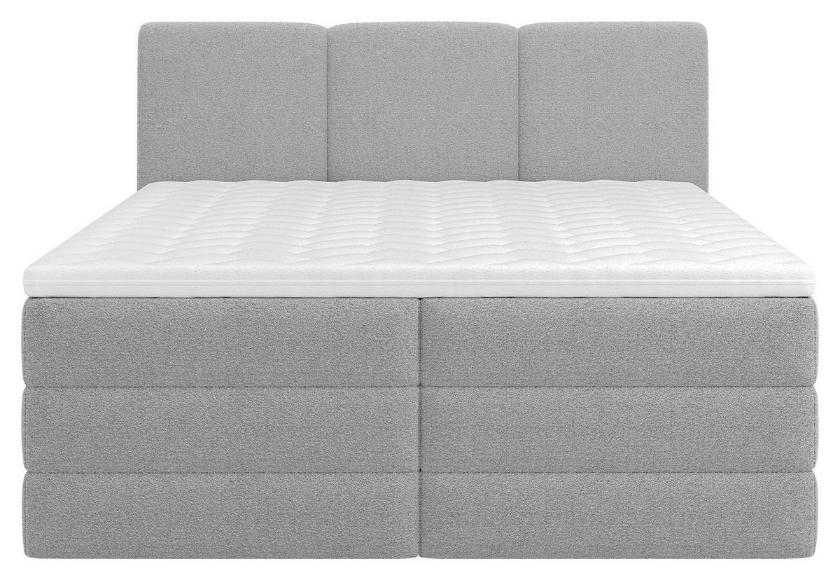 Boxspringbett mit Topper & Bettkasten 180x200 Castel - Schwarz/Grau, MODERN, Holz/Holzwerkstoff (180/200cm) - MID.YOU