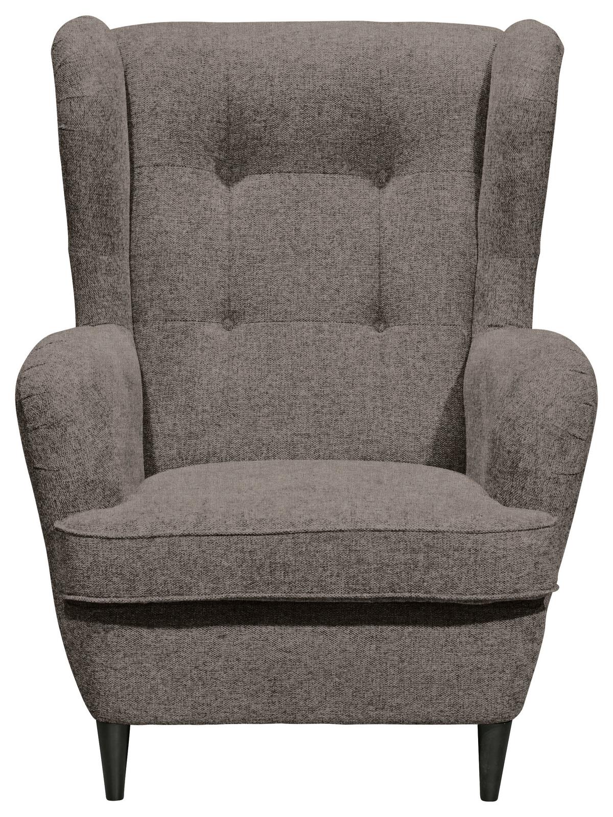 Ohrensessel Oskar Sandfarben B: 78 Cm - Sandfarben/Schwarz, Basics, Textil (78/102/98cm) - MID.YOU