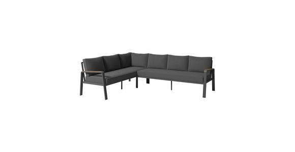 Loungegarnitur Lecce - Anthrazit/Schwarz, MODERN, Glas/Textil (194/255cm) - Beldano