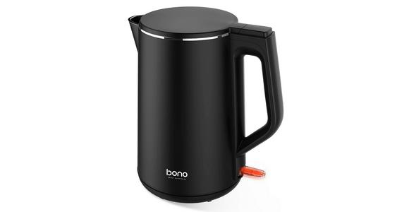 Wasserkocher Marina Schwarz Metall 1,5 L 1850-2200 W - Schwarz, KONVENTIONELL, Kunststoff/Metall (23,05/16/25,1cm) - Bono