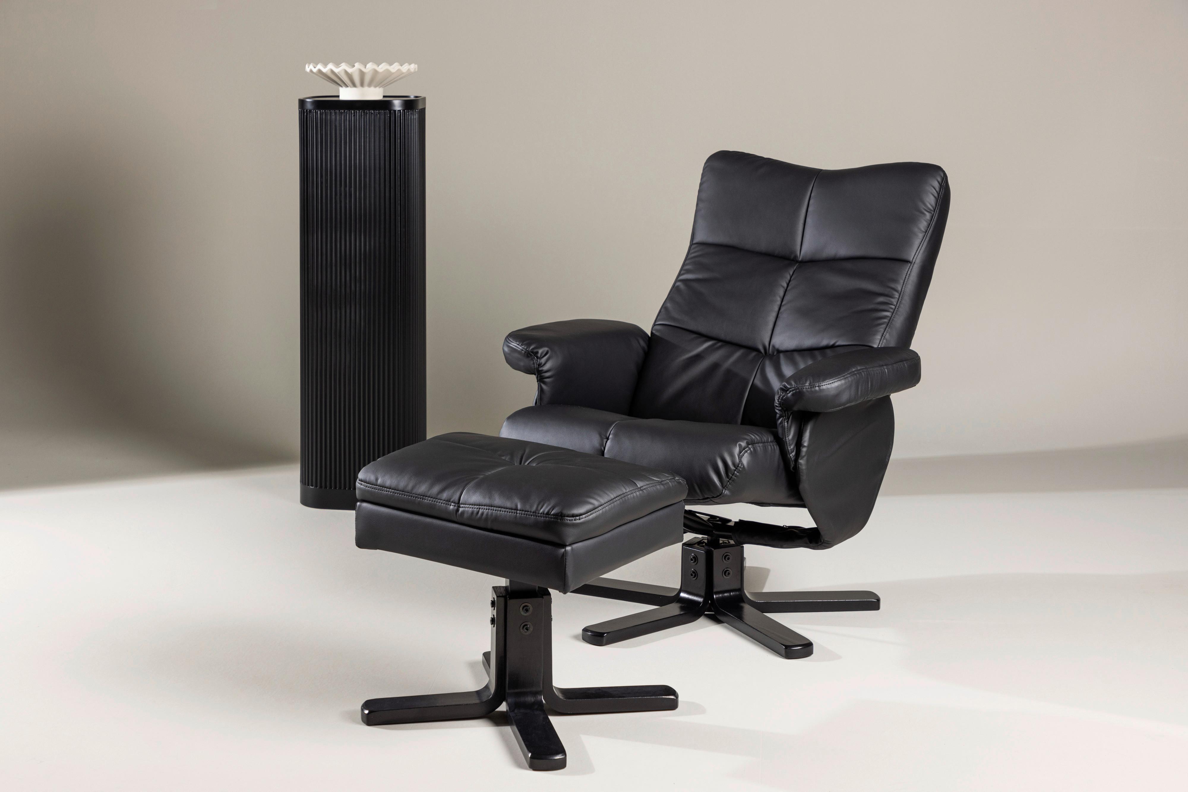 Relaxsesselset Sven - Schwarz, Design, Textil/Metall (78/101/90cm) - Livetastic