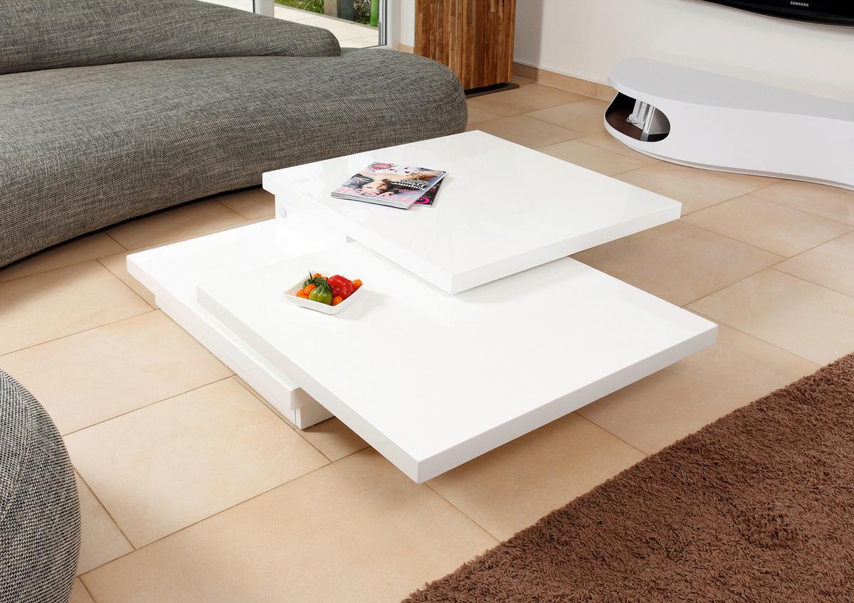 Couchtisch Weiß B: 80 Cm - Weiß Hochglanz, Design, Holzwerkstoff (120/80/30cm) - Livetastic