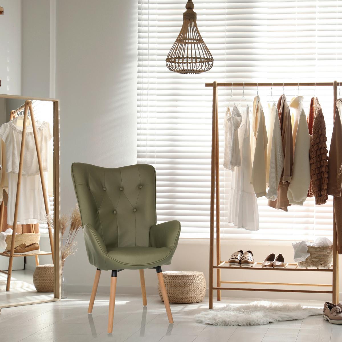 Ohrensessel Havenio I Grün B: 70 cm - Buchefarben/Grün, MODERN, Textil (70/106/75cm) - MID.YOU