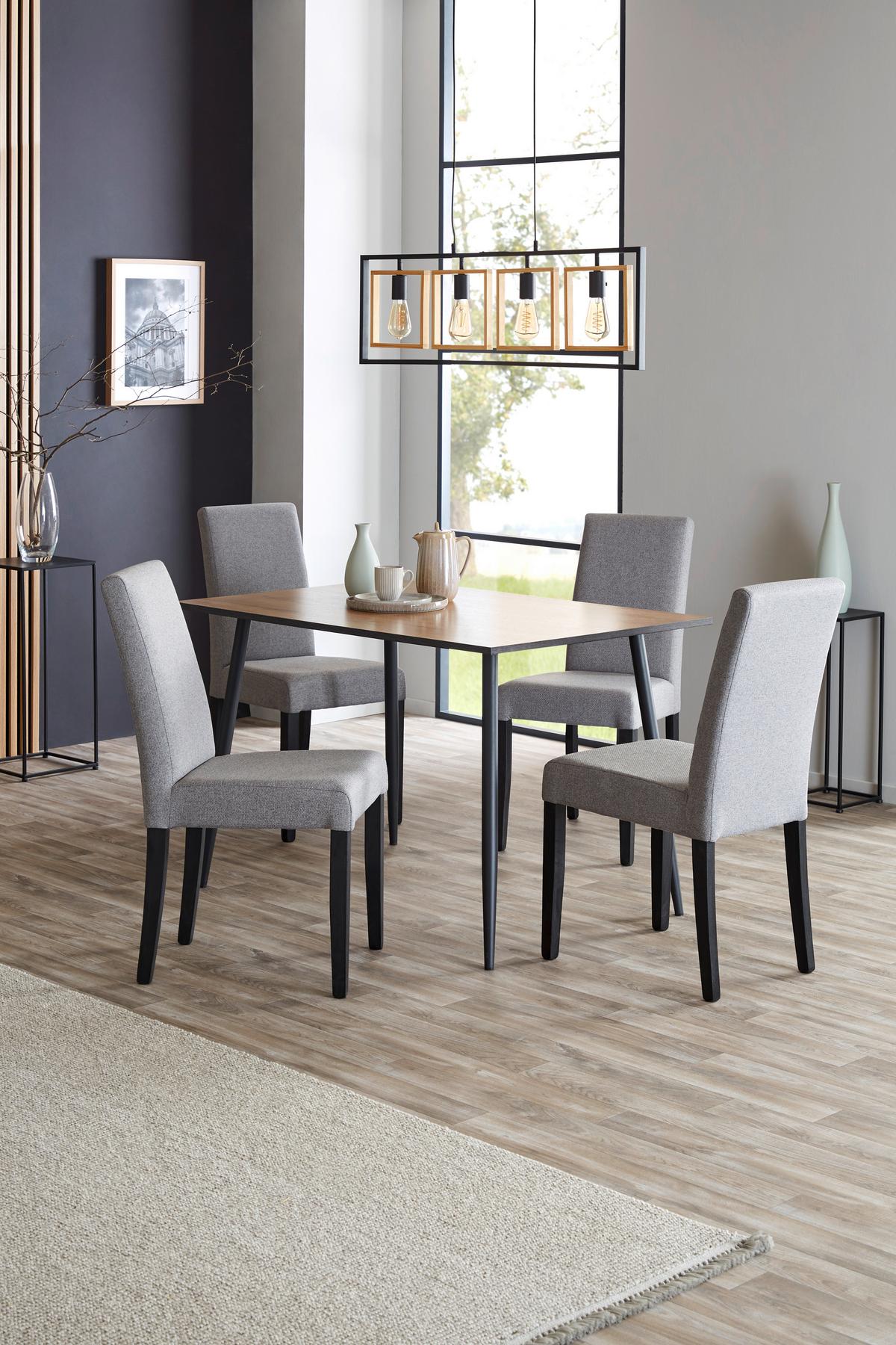 Esstisch Tom 120x76x80 Cm Naturfarben/schwarz - Schwarz/Naturfarben, KONVENTIONELL, Holzwerkstoff/Metall (120/76/80cm)