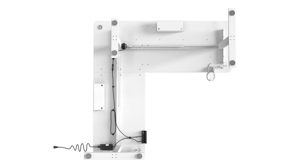 Eckschreibtisch Nimi Weiß L: 160cm - Weiß, MODERN, Holzwerkstoff/Kunststoff (160/140/72-117cm) - Livetastic