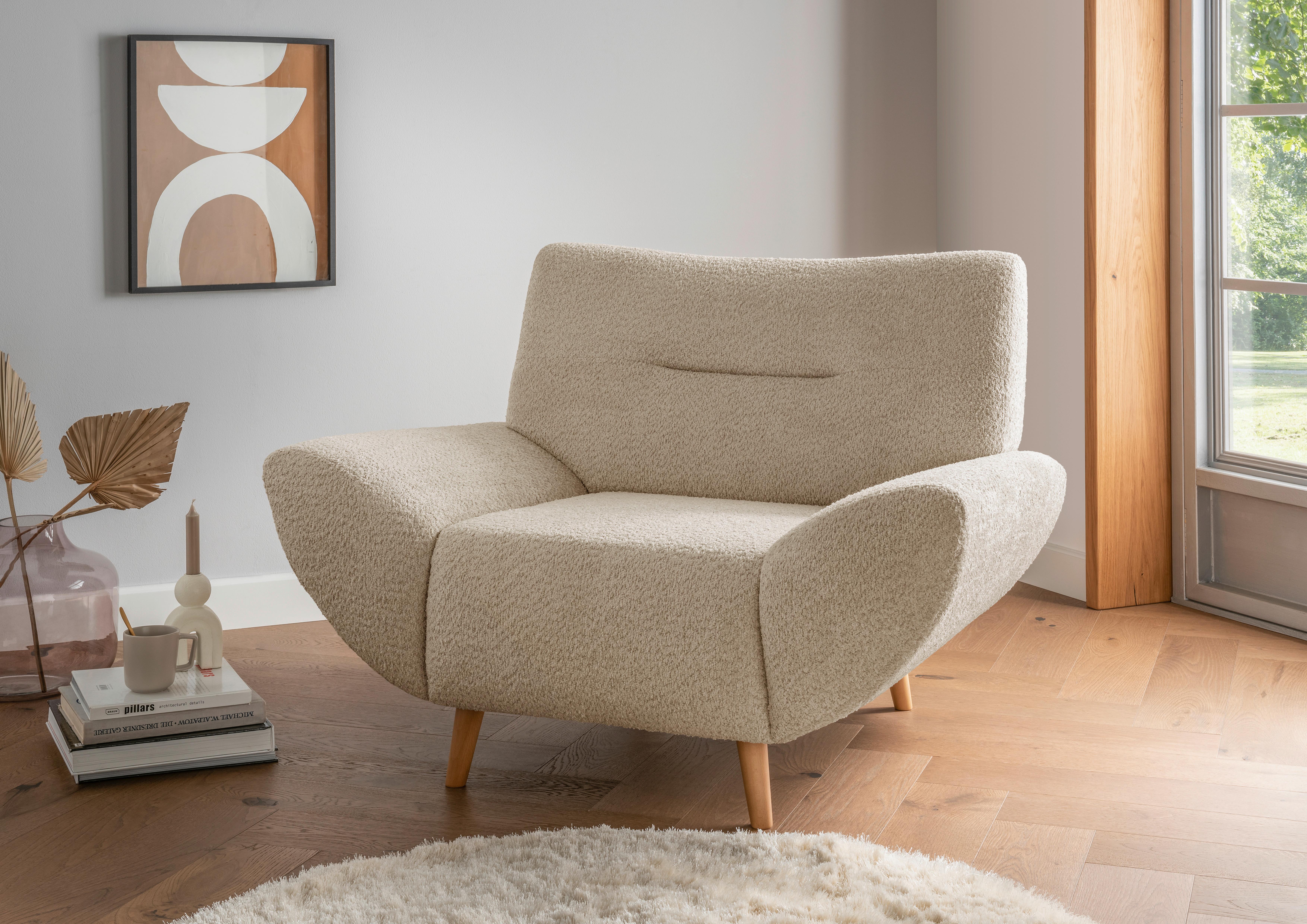 SESSEL Drago, Beige B: 111 cm - Wildeiche/Beige, KONVENTIONELL, Textil (111/81/90cm) - MID.YOU
