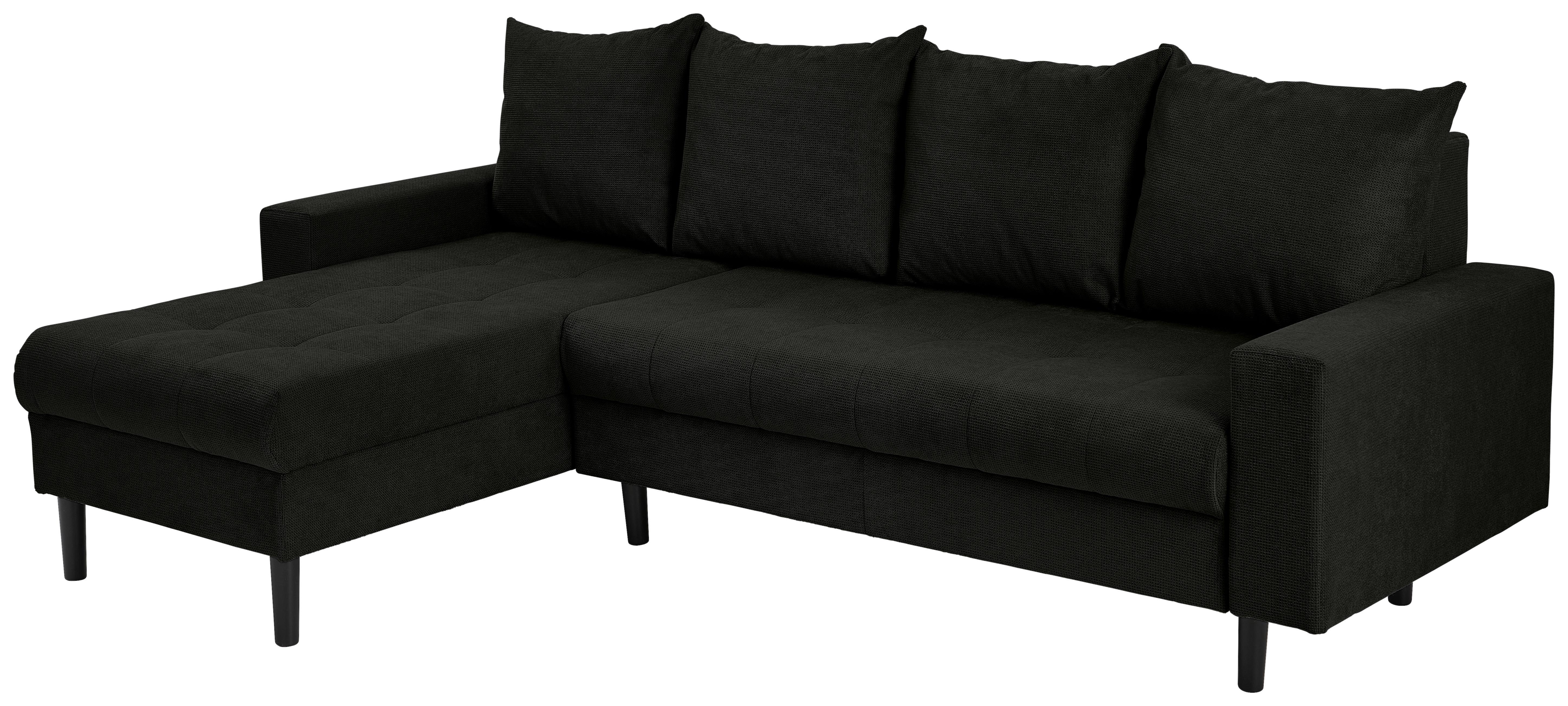 Ecksofa Boston, Schwarz S: 157x231 cm - Schwarz, KONVENTIONELL, Textil (157/231cm) - P & B