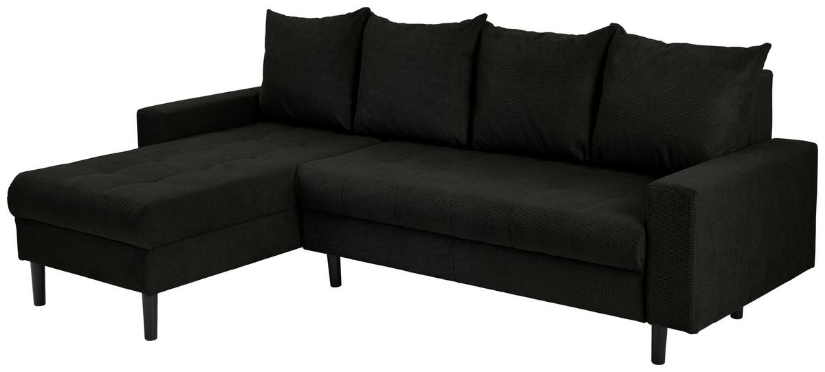 Ecksofa Boston, Schwarz S: 157x231 cm - Schwarz, KONVENTIONELL, Textil (157/231cm) - P & B