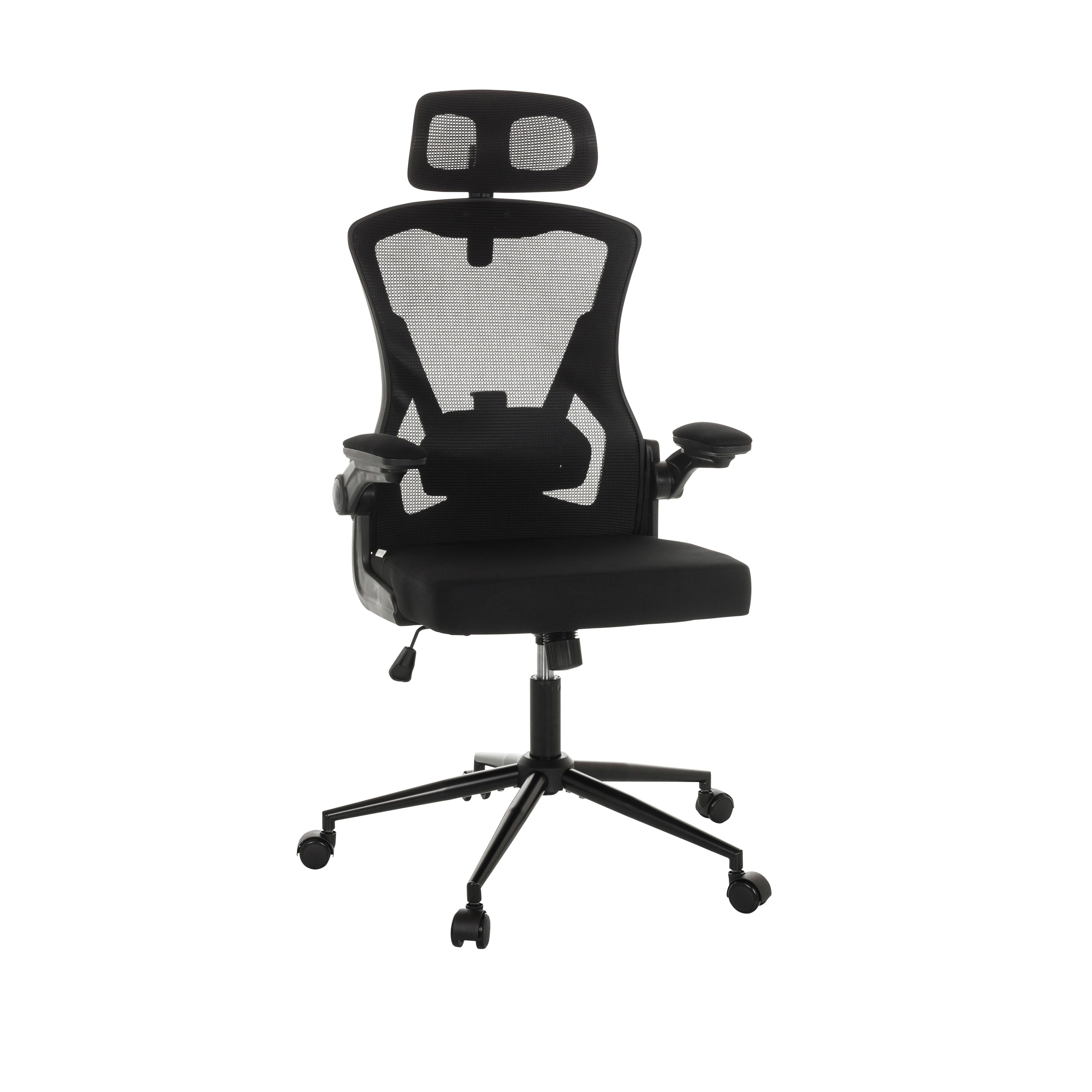 Drehstuhl Arigano - Schwarz, Basics, Kunststoff/Textil (60/117-124/60cm) - MID.YOU