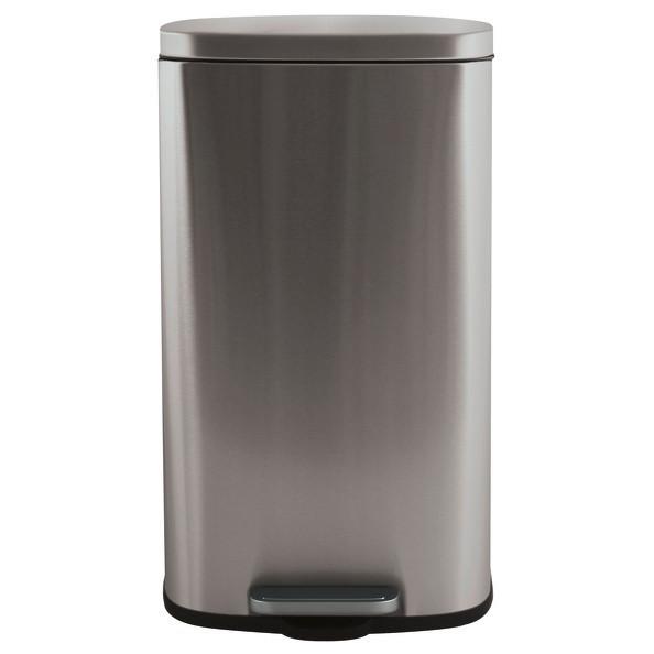 Treteimer Akira 50l Silberf. Metall Lbh: 42,7x29,7x64,3 Cm - Silberfarben/Schwarz, Basics, Kunststoff/Metall (42,7/29,7/64,3cm) - Spirella