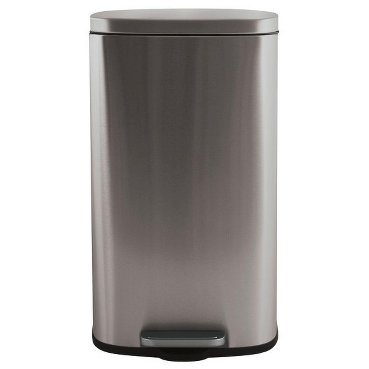 Treteimer Akira 50l Silberf. Metall Lbh: 42,7x29,7x64,3 Cm - Silberfarben/Schwarz, Basics, Kunststoff/Metall (42,7/29,7/64,3cm) - Spirella