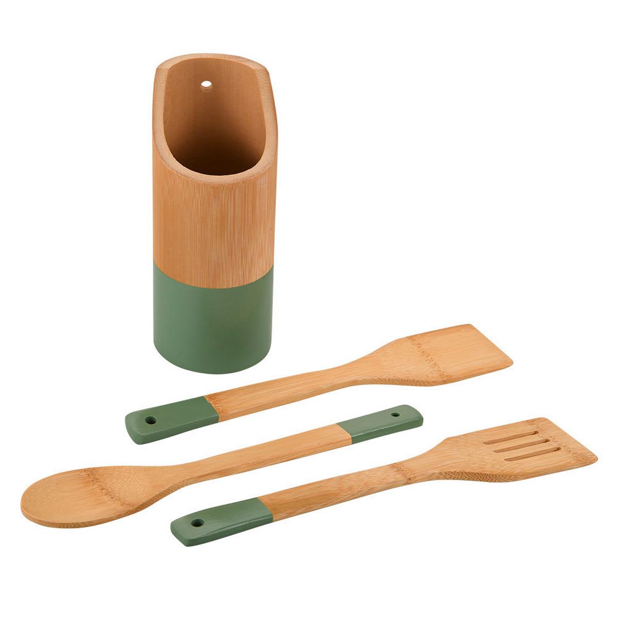 Küchenhelferset 81161 - Hellbraun/Hellgrün, Basics, Holz (9/9/30cm) - Kesper