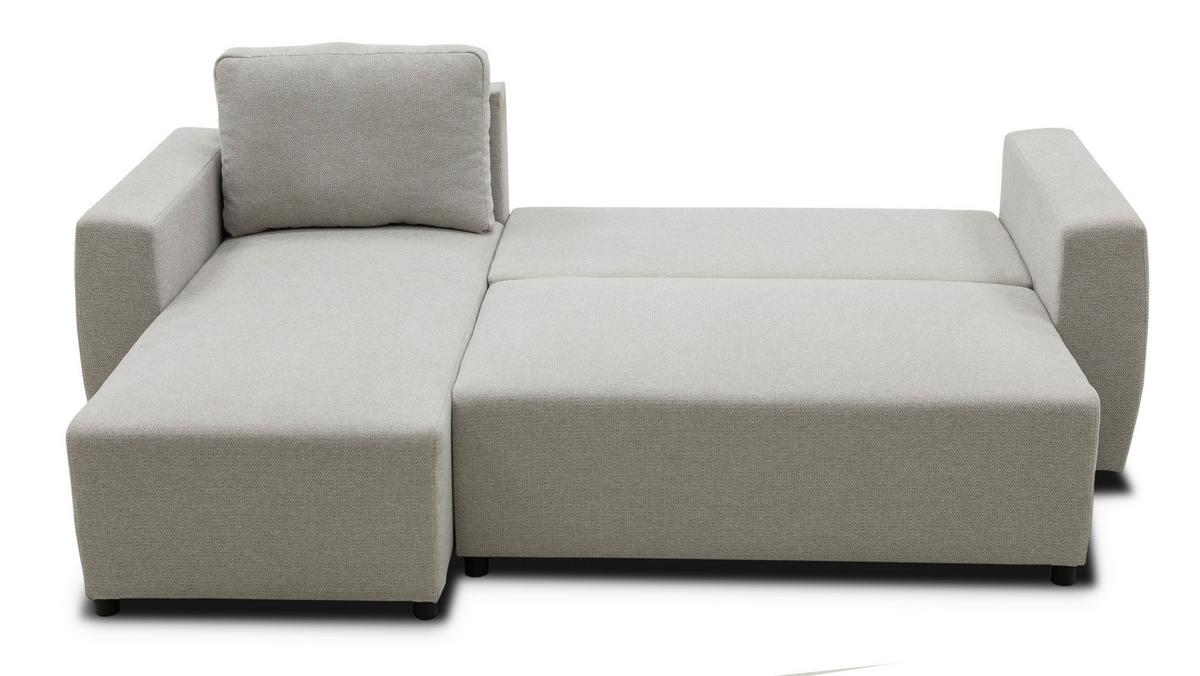Ecksofa Pharell - Beige/Schwarz, Basics, Textil (155/230cm) - Livetastic