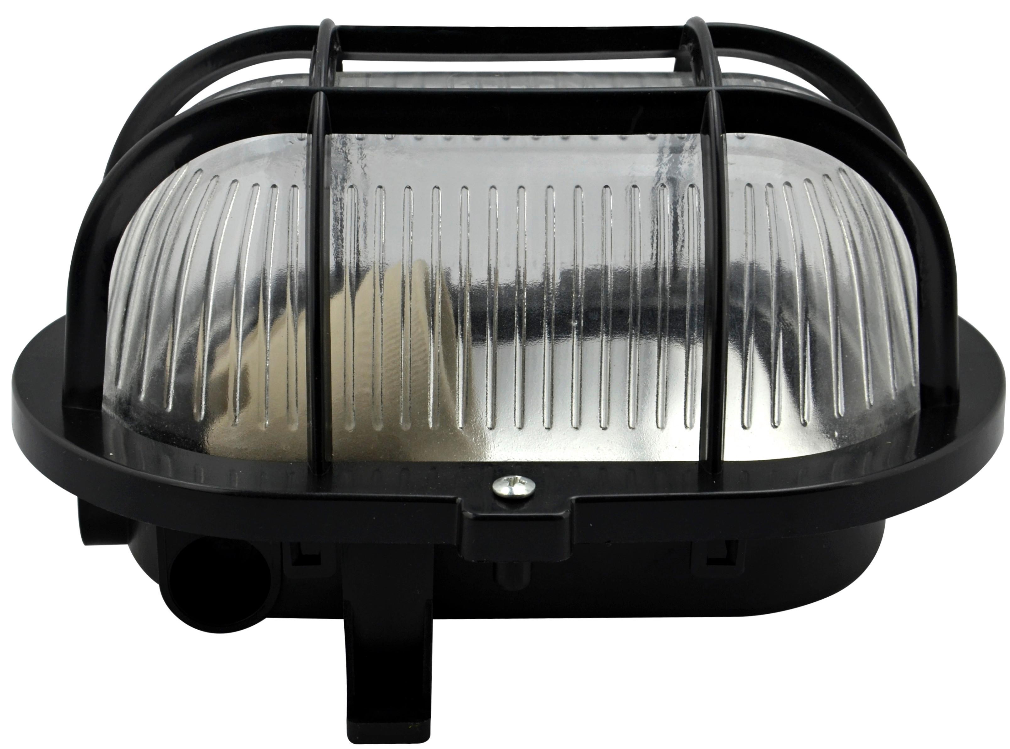 LED-Wandleuchte 1-Flammig, für In- und Outdoor - Schwarz, Basics, Glas/Kunststoff (18.5/12.5/11cm)