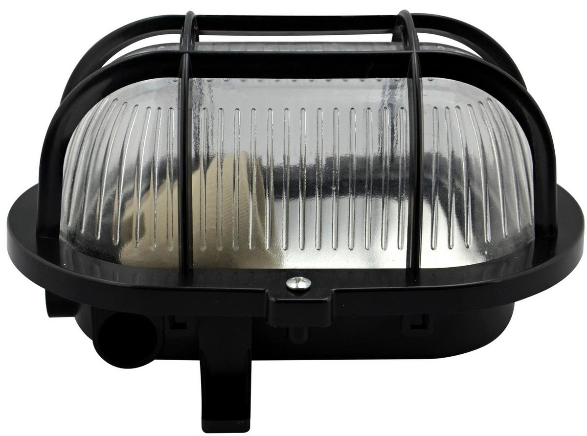 LED-Wandleuchte 1-Flammig, für In- und Outdoor - Schwarz, Basics, Glas/Kunststoff (18.5/12.5/11cm)