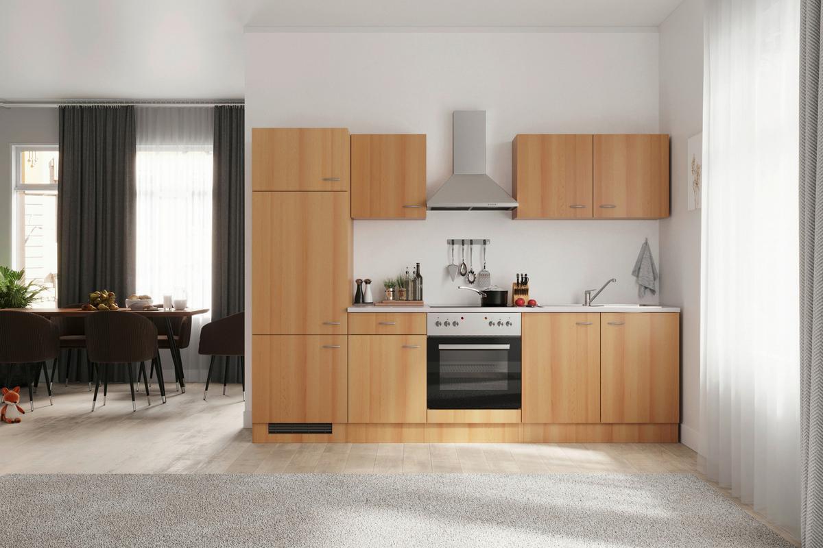 Küchenblock Nano Buchefarben/beige B: 270 Cm - Beige/Buchefarben, MODERN, Holzwerkstoff (270cm) - FlexWell