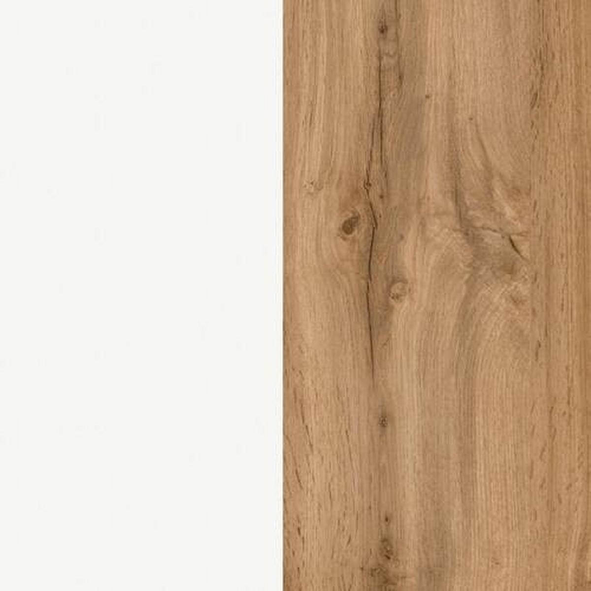 Waschbecken mit Unterschrank Varese B:80cm Eiche Dekor/Weiß - Eiche Wotan, MODERN, Holzwerkstoff/Stein (80cm) - Held