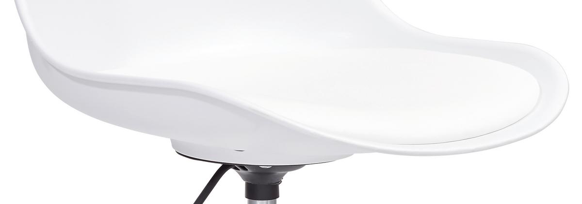 Drehstuhl Levi höhenverstellbar Weiß - Chromfarben/Schwarz, MODERN, Kunststoff/Textil (57,50/81-93/47cm) - MID.YOU