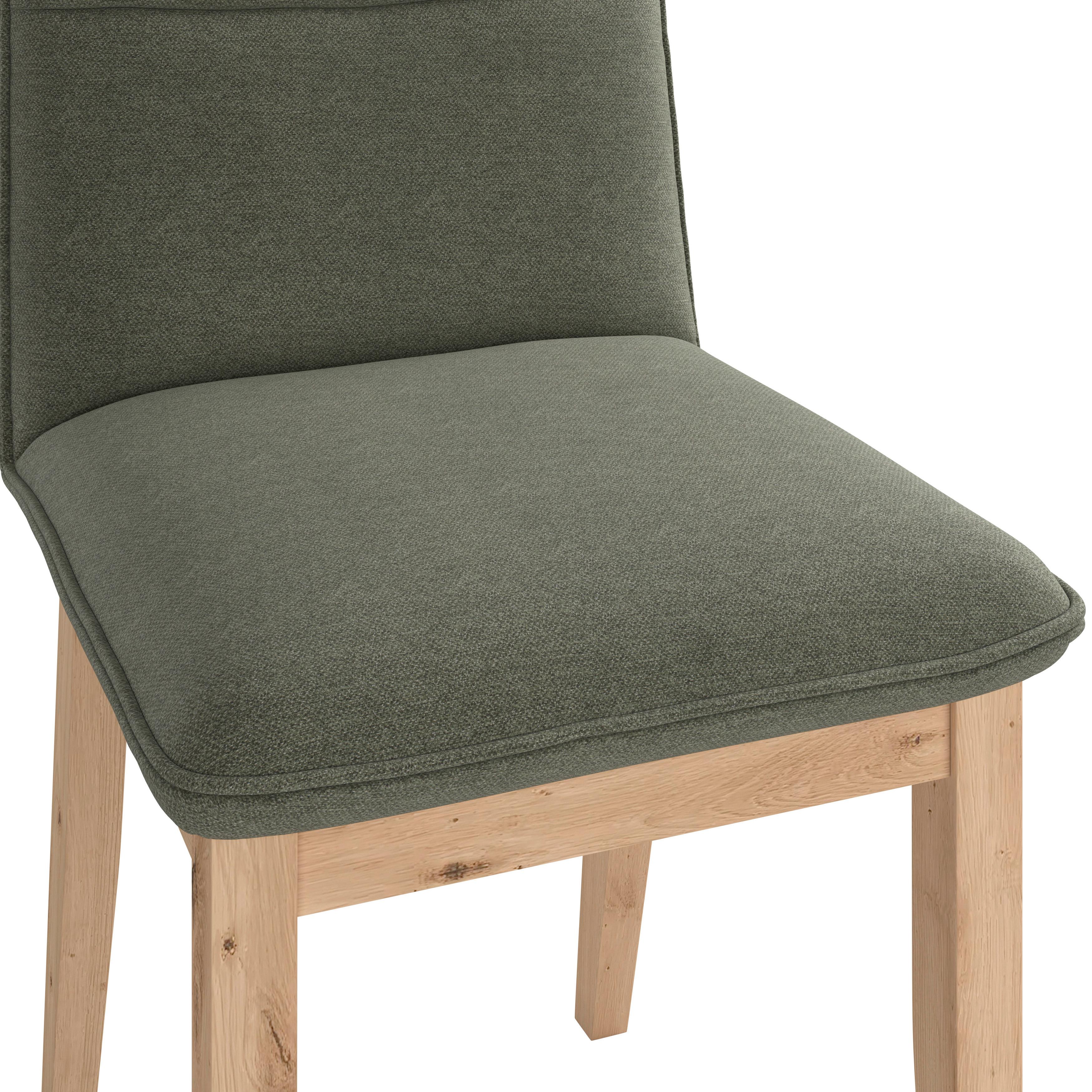 Vierfußstuhl Beluna Ii Webstoff Grün, B: 47cm - Eichefarben/Grün, KONVENTIONELL, Holz/Textil (47/91/44cm) - James Wood