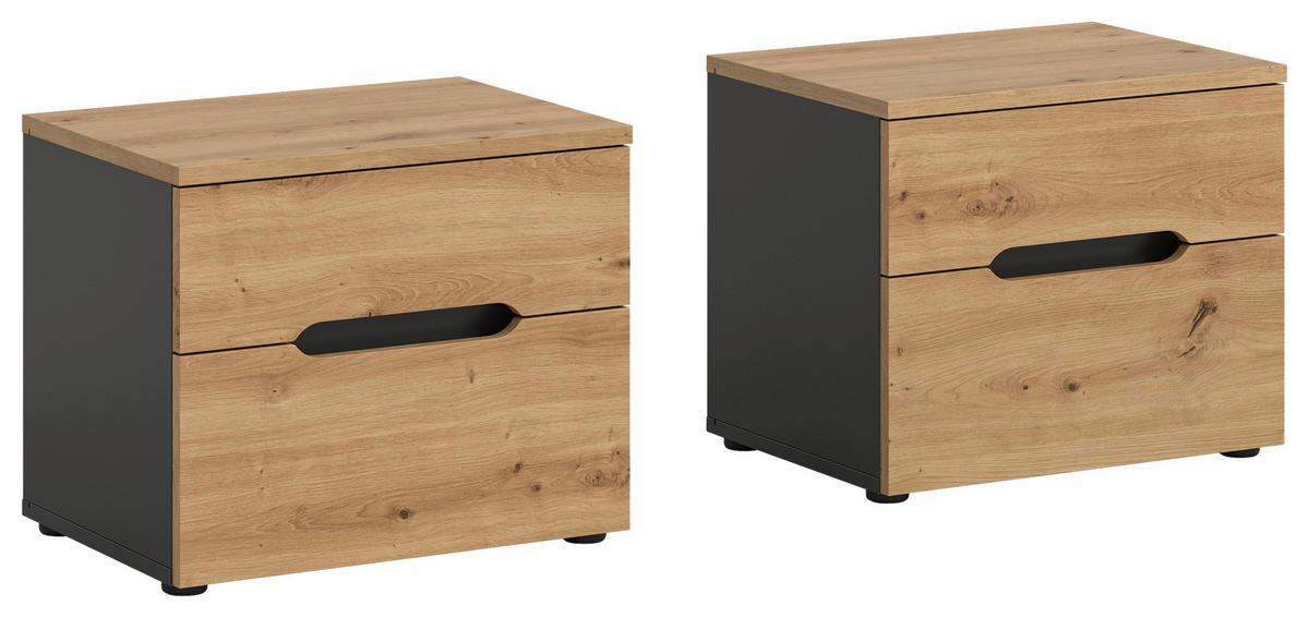 Schlafzimmer Canu Grau /Eiche Artisan Dekor B: 244cm - Eiche Artisan/Grau, MODERN, Holzwerkstoff (244/87/205cm) - MID.YOU
