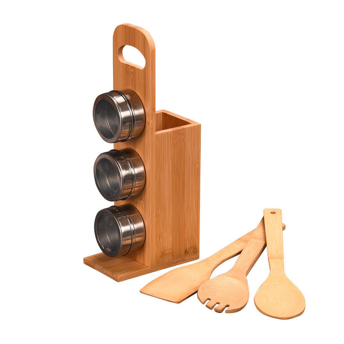 Küchenhelferset 7-teilig - Basics, Holz/Metall (8/13/31,5cm) - Kesper