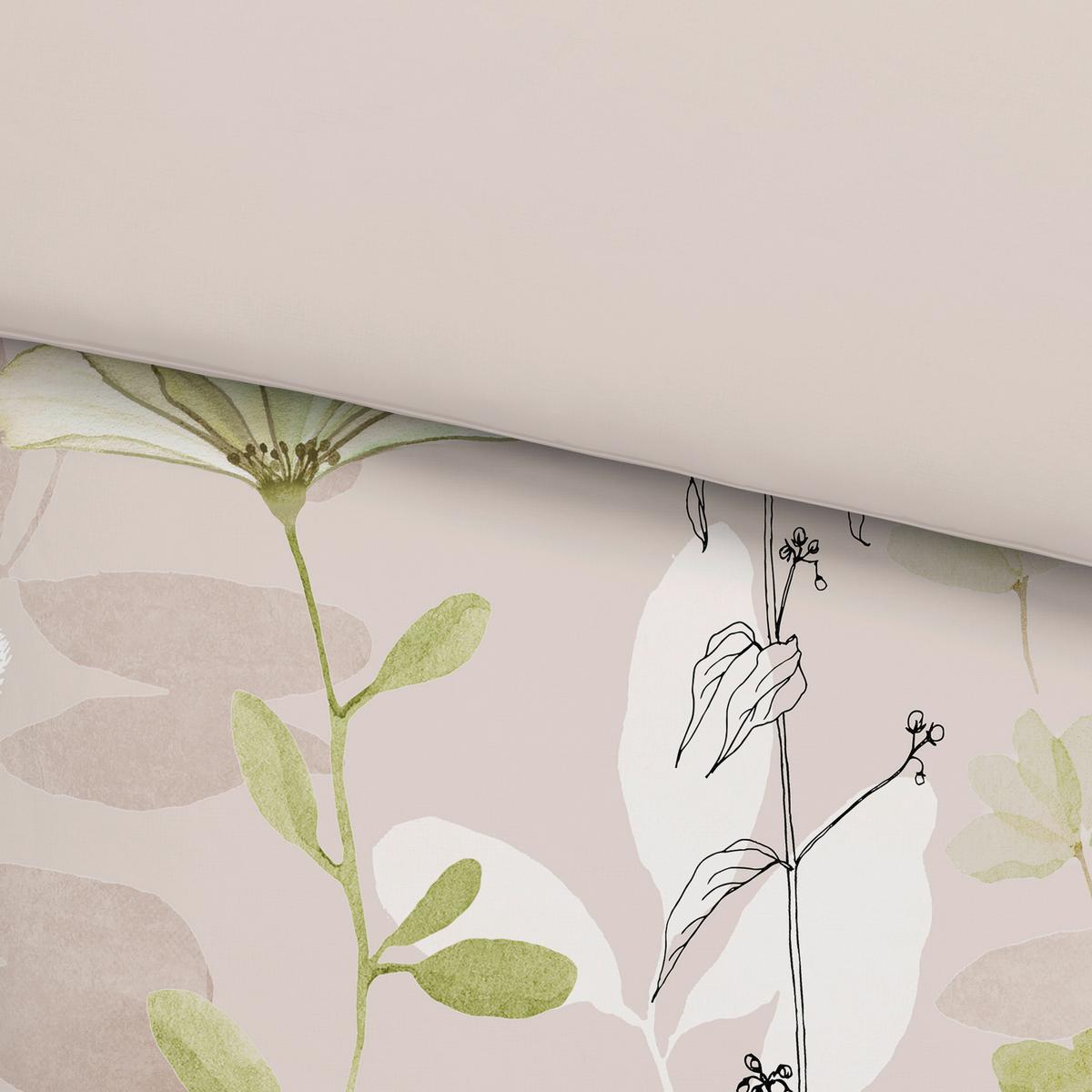 Posteľná bielizeň Loala, 70/90 140/200cm - zelená/béžová, Romantik / Landhaus, textil (140/200cm) - Mömax