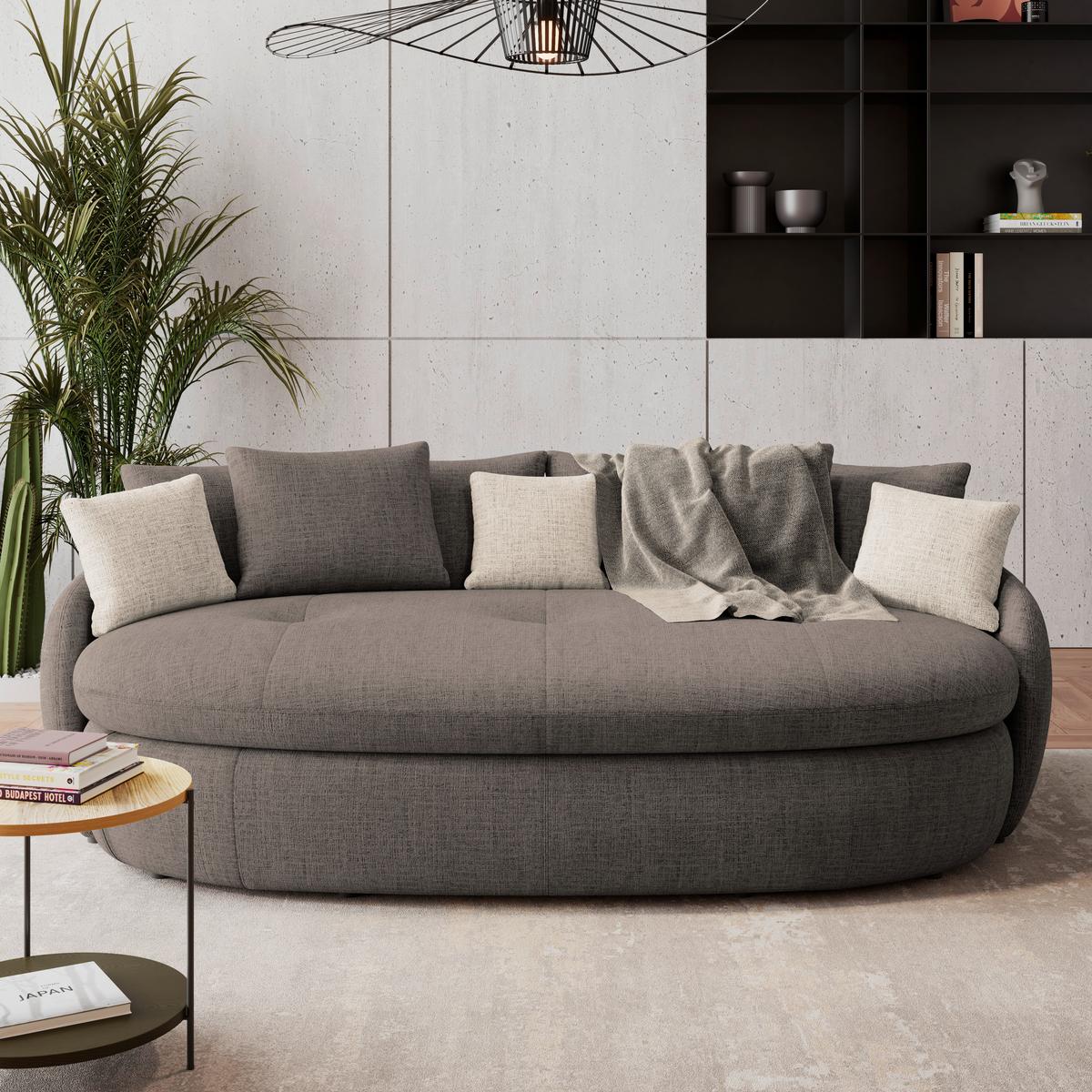 Mega pohovka ARUBA 2, hnedá ženilka - hnedá/čierna, Trend, textil/plast (238/80/140cm) - Luca Bessoni