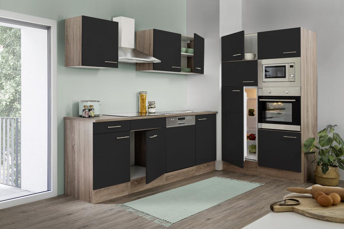 Moderne Küche mit Kühlschrank und Gefrierteil