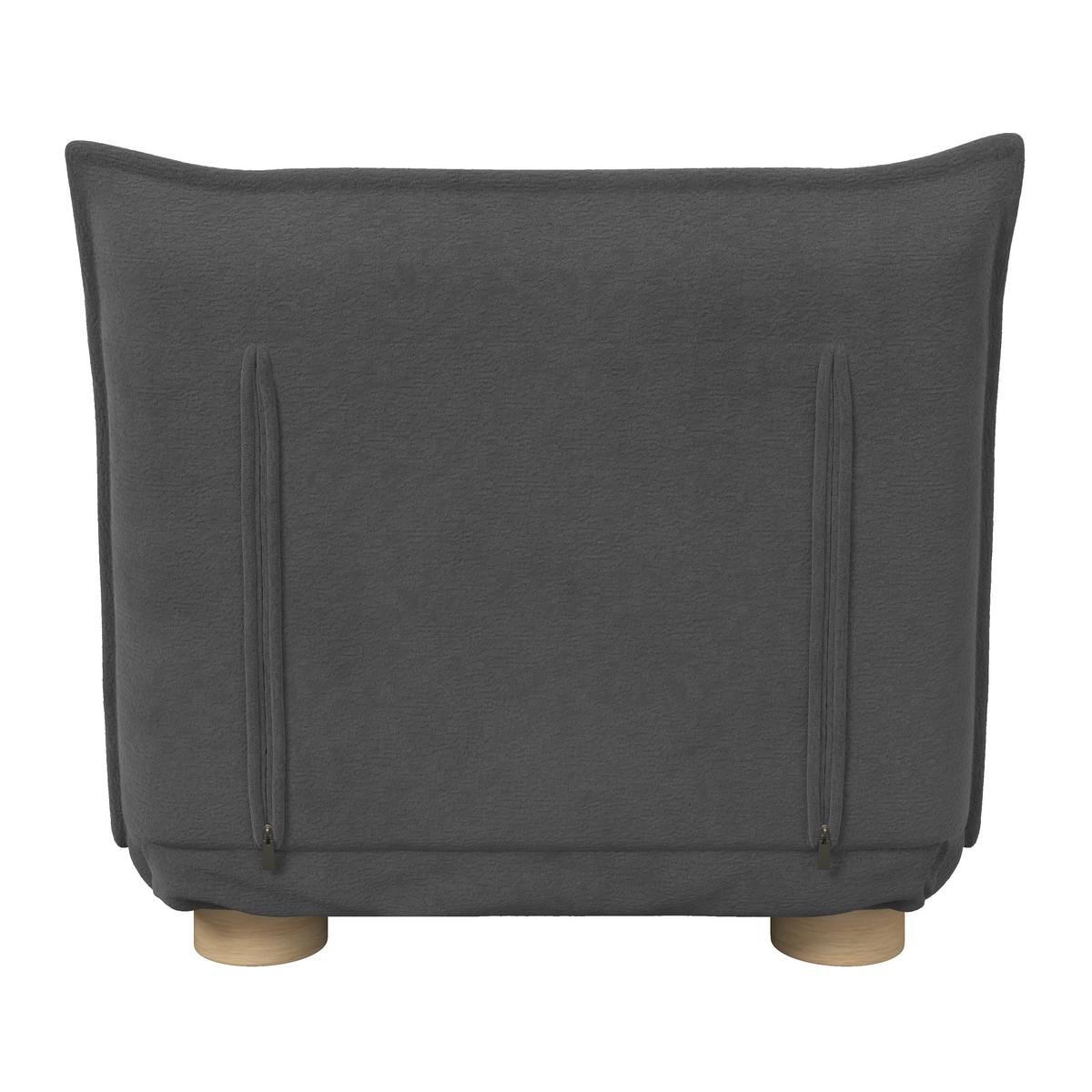 Rozkladacie kreslo BELLA, tmavosivá, max. 120 kg - prírodná farba/tmavosivá, Modern, kov/drevo (85/76/84cm) - Bessagi Home