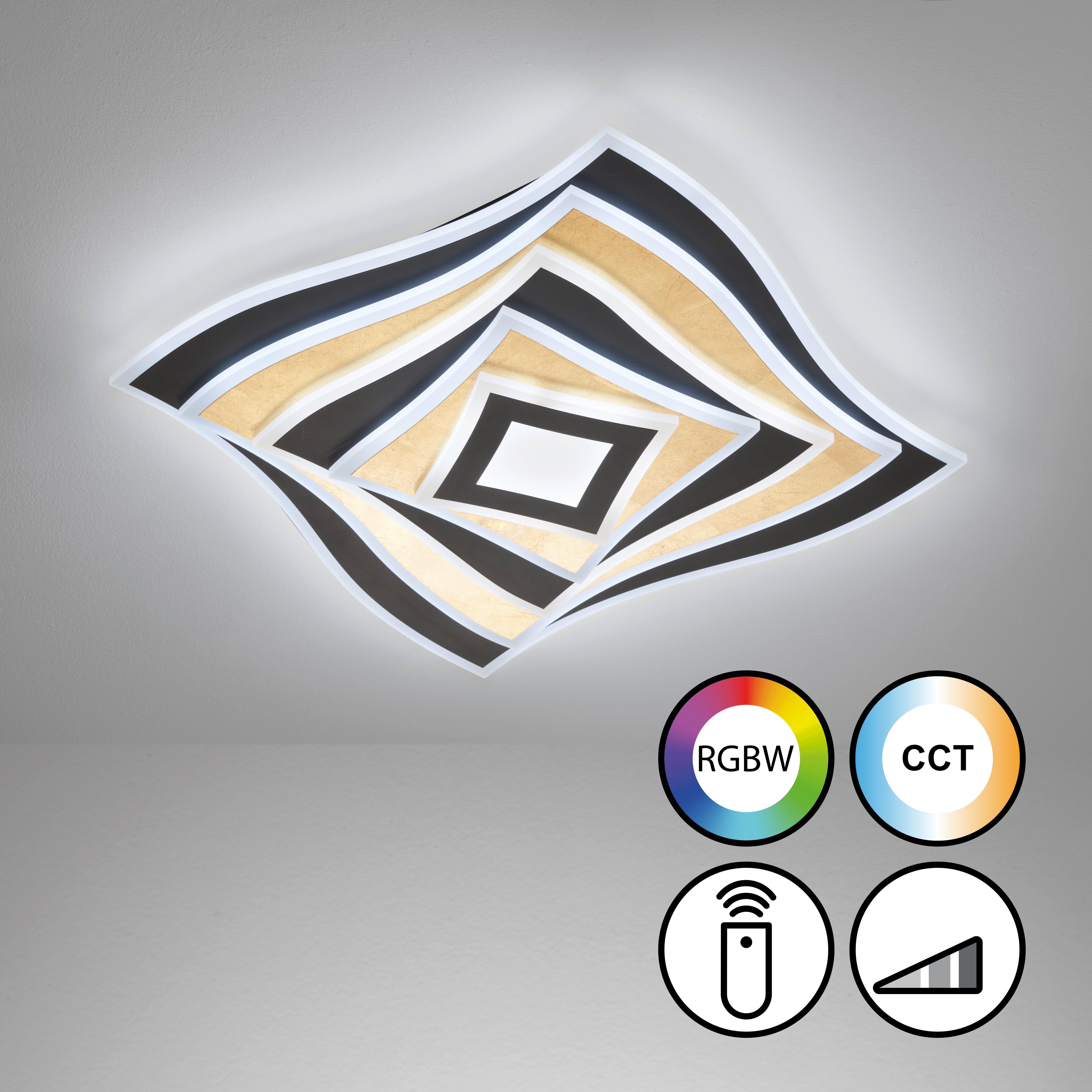 LED-Deckenleuchte Hero Schwarz B: 50 cm - Schwarz, Design, Metall (50/50/7,6cm) - Fischer & Honsel