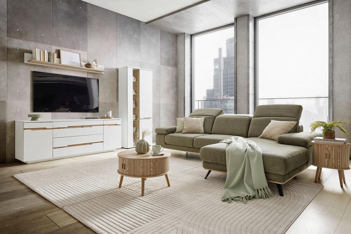 NÁSTĚNNÁ POLICE DALLAS - bílá/dub artisan, Moderní, kompozitní dřevo (160/18/22cm) - Mömax