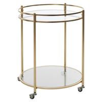 Servírovací vozík JAMES zlatá/sklo - zlatá, Design, kov/sklo (75/57/75cm) - MID.YOU