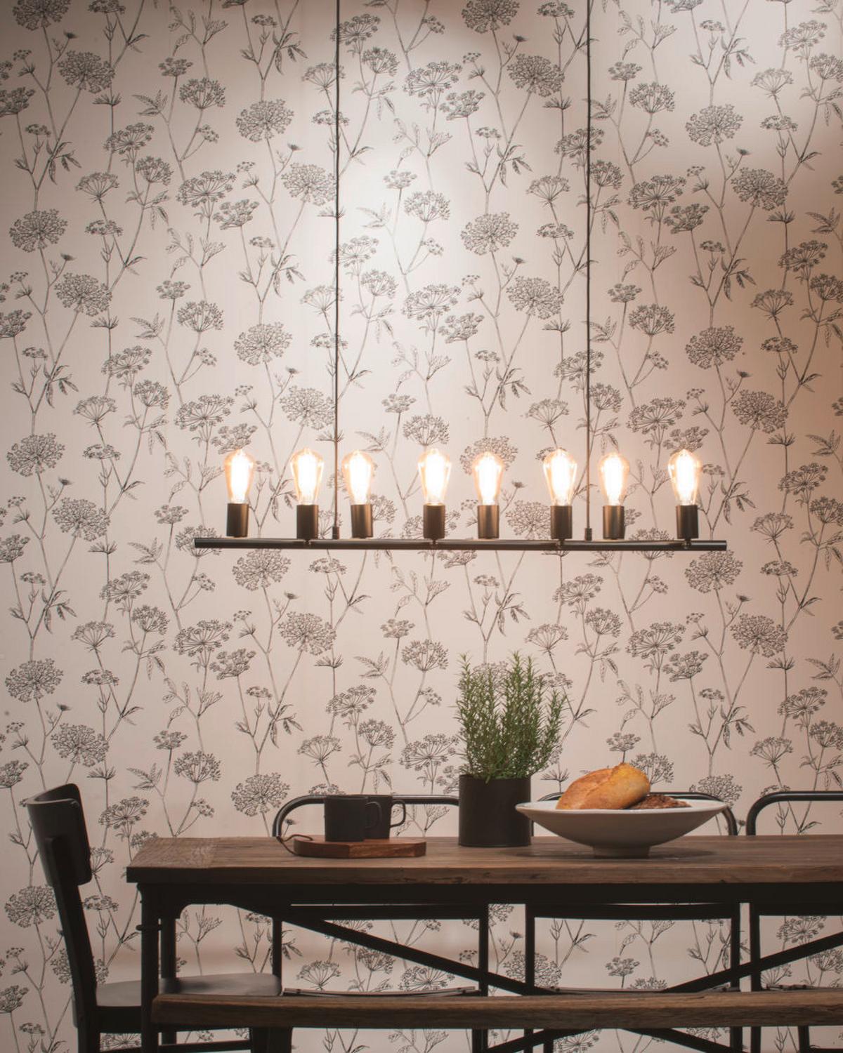 Hängeleuchte Miami H: 28-175cm 8-Flammig Höhenverstellbar - Schwarz, Design, Metall (105/28/28-175cm) - It's about Romi