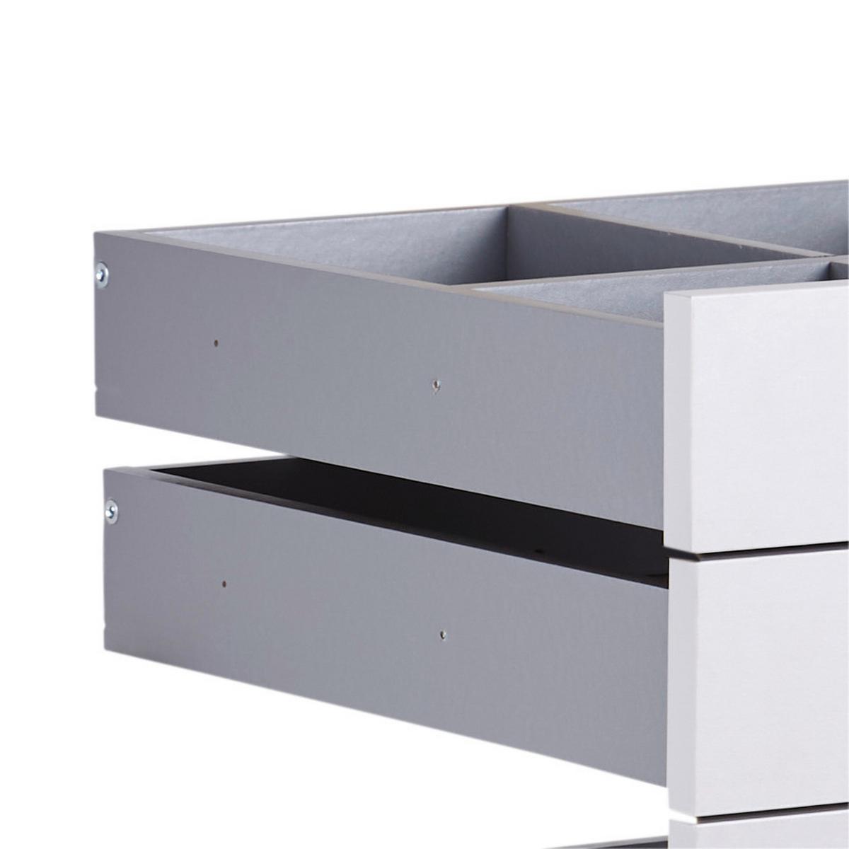 Schubladeneinsatz Unit Hellgrau B: 45,3 Cm 4 Fächer - Hellgrau, MODERN, Holzwerkstoff (45,3/83/47cm) - Ondega
