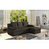 Ecksofa Gino Dunkelbraun S: 201x143 Cm - Dunkelbraun/Schwarz, Design, Textil (201/143cm) - MID.YOU