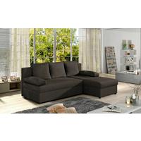 Ecksofa Gino Dunkelbraun S: 201x143 Cm - Dunkelbraun/Schwarz, Design, Textil (201/143cm) - MID.YOU