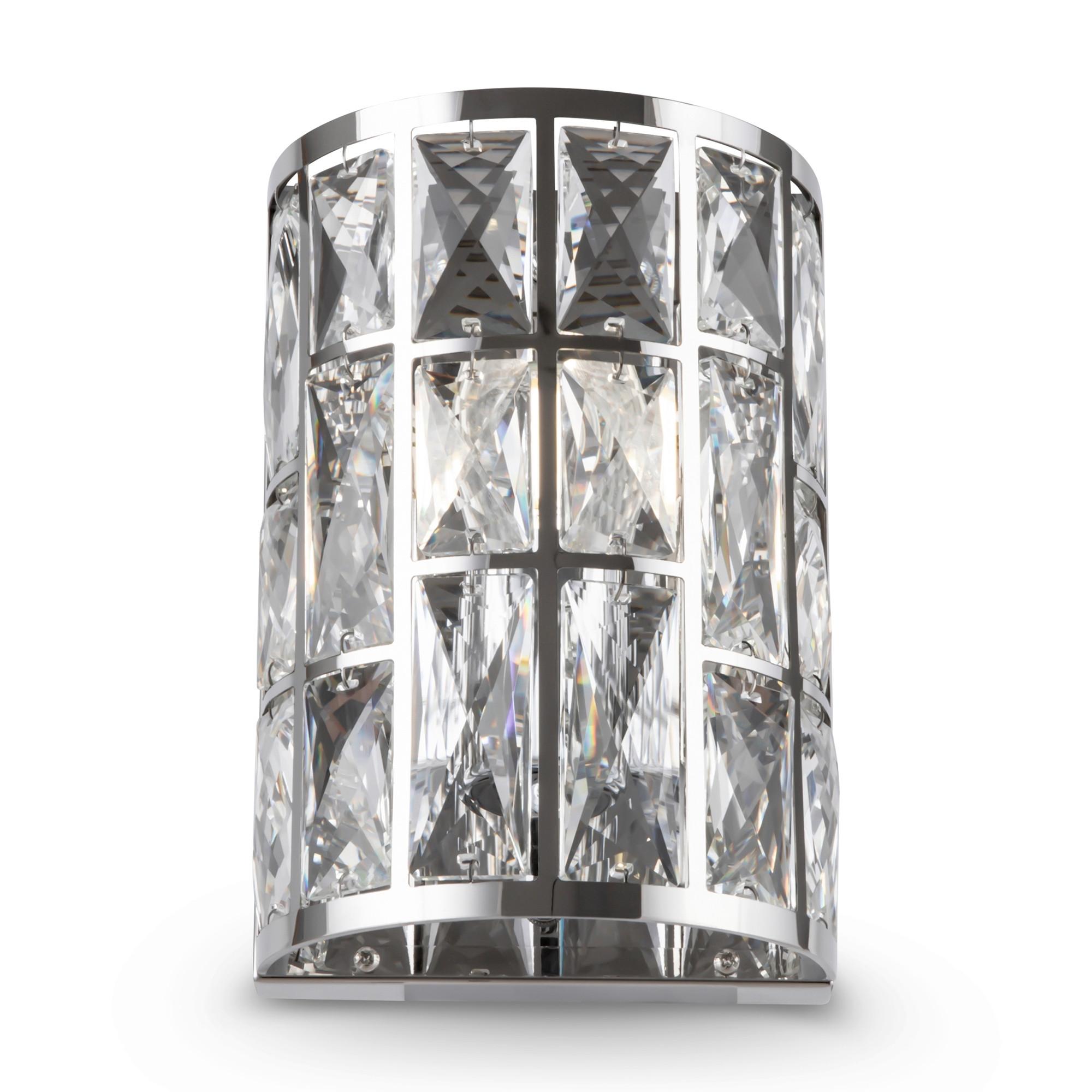 WANDLEUCHTE GELID - Chromfarben/Transparent, Trend, Glas/Metall (14.7/10/21.2cm) - MAYTONI