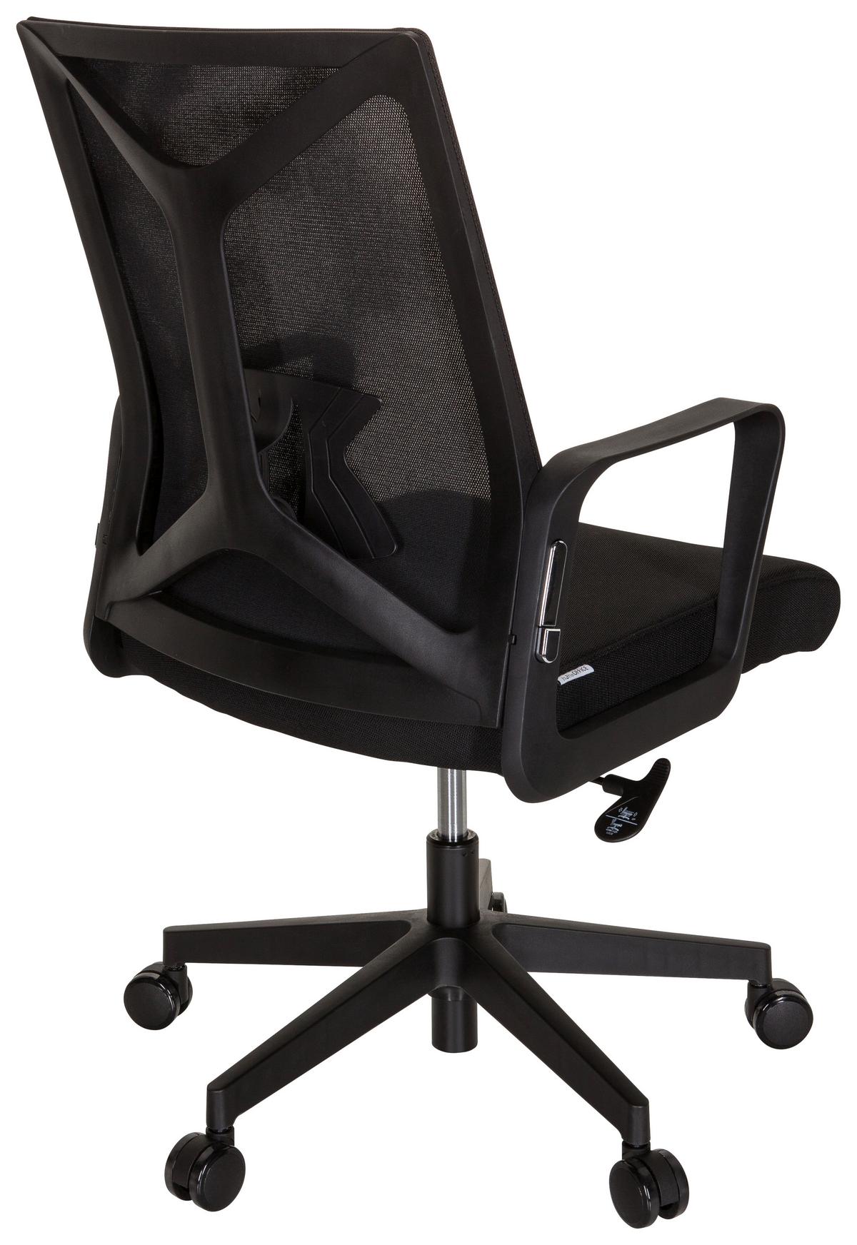 Drehstuhl Enco Schwarz - Schwarz, MODERN, Kunststoff/Textil (57/97/62cm) - MID.YOU