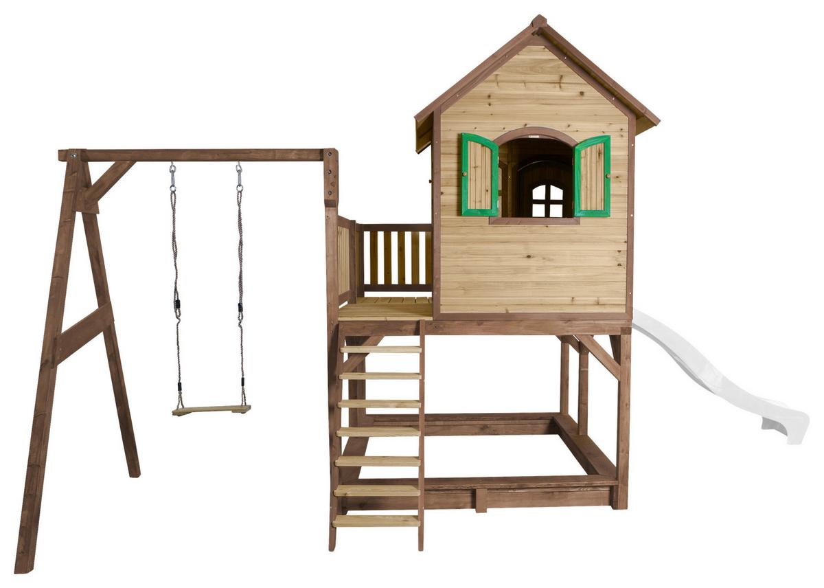 Spielturm A030.152.90 - Weiß/Braun, KONVENTIONELL, Holz/Kunststoff (541/291/277cm) - Ambia Garden