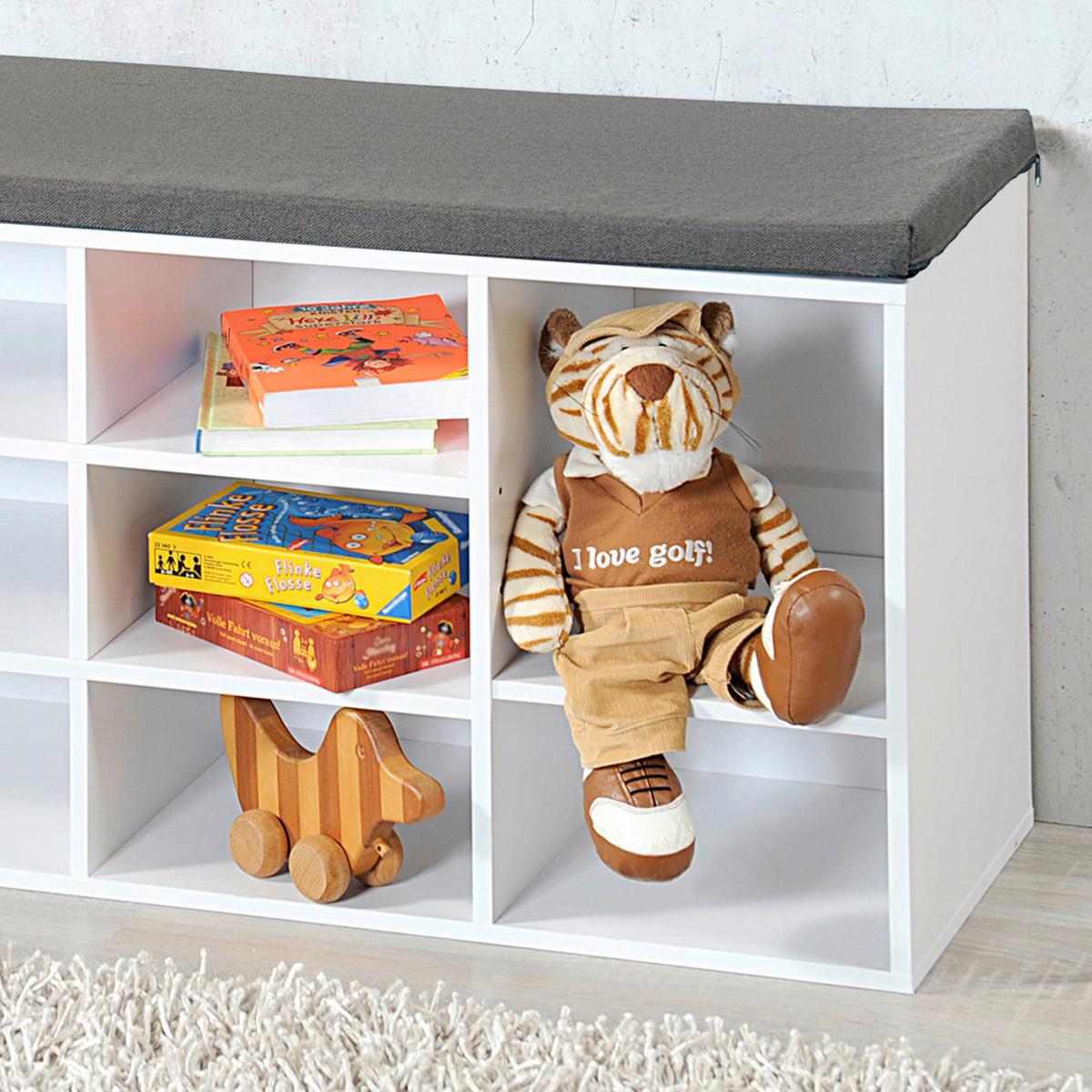 GARDEROBENBANK Weiß/Grau B: 103,5cm - Weiß/Grau, Basics, Holzwerkstoff/Textil (103,5/48/29,5cm) - Kesper