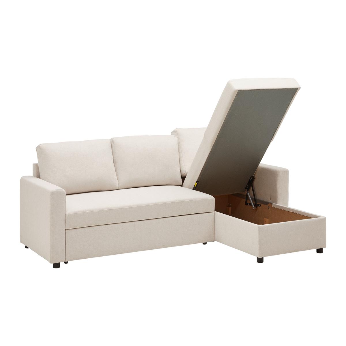 Rohová sedačka VICTORIA, oboustranná, béžová - černá/béžová, Moderní, kov/dřevo (215/82/145cm) - P & B