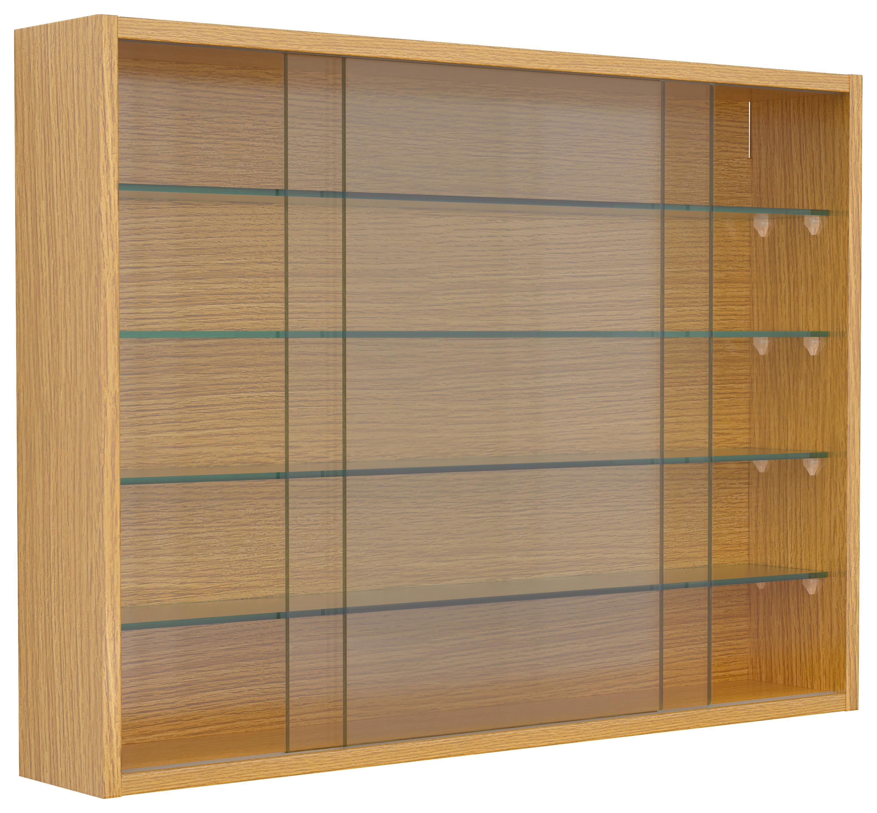HÄNGEVITRINE Drivalo Eiche Dekor B: 75 cm - Honigeiche/Transparent, Design, Glas/Holzwerkstoff (75/55/12cm) - MID.YOU