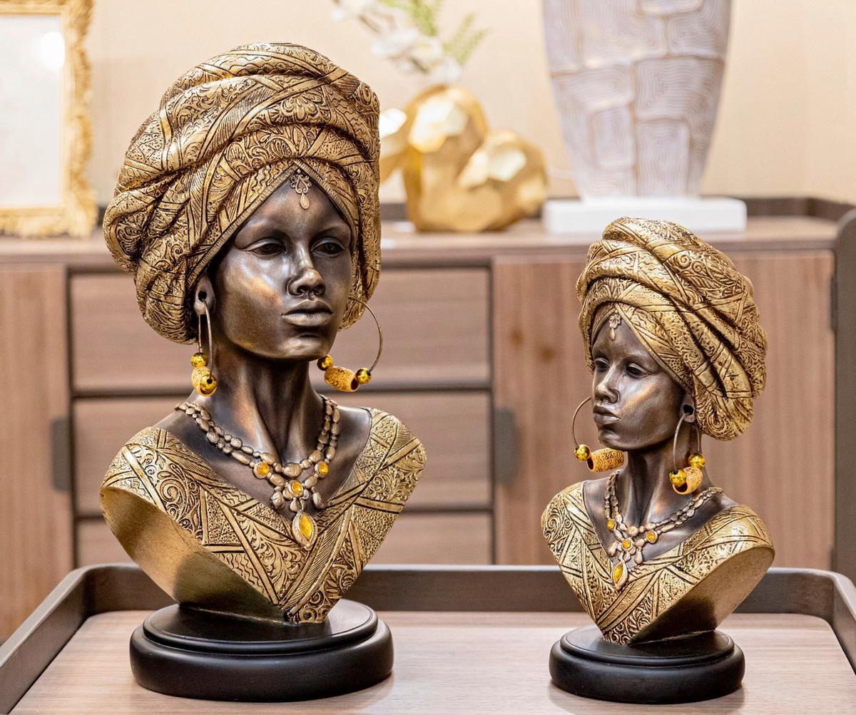 Skulptur Nairobi Statue Multicolor B: 15 cm - Multicolor, Basics, Kunststoff (15/28/12cm)